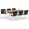 vidaXL 7-tlg. Garten-Essgruppe Teak Massivholz und Edelstahl