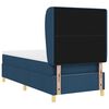 vidaXL Boxspringbett mit Matratze Dunkelgrau 90x190 cm Blau Stoff