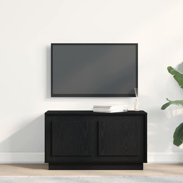 vidaXL TV-Schr&auml;nk Schwarz Eichen-Optik 80 x 35 x 45 cm Holzwerkstoff