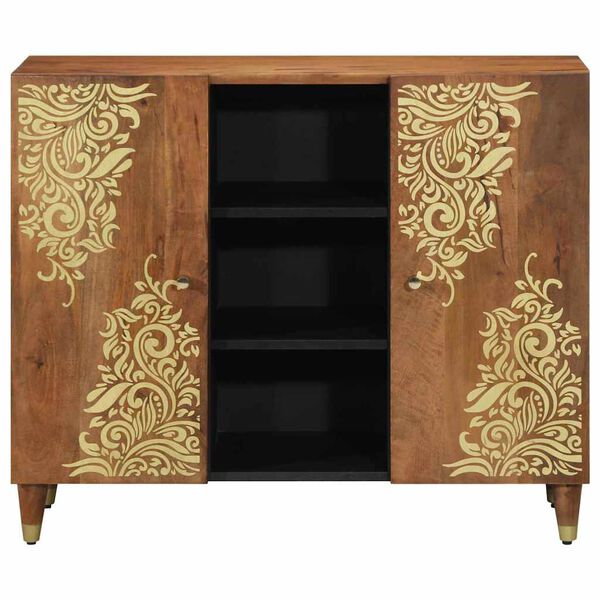 vidaXL Sideboard mit Regal Braun 90 x 33 x 75 cm Massivholz Mango