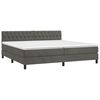 vidaXL Boxspringbett mit Matratze & LED Dunkelgrau 200x200 cm Samt