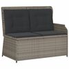 vidaXL 5-tlg. Garten-Lounge-Set mit Kissen Grau Poly Rattan