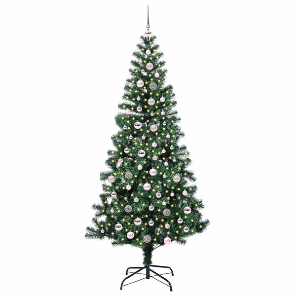 vidaXL K&uuml;nstlicher vorbeleuchteter Weihnachtsbaum Gr&uuml;n 240 cm