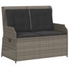 vidaXL 3-tlg. Garten-Lounge-Set mit Kissen Grau Poly Rattan