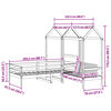 vidaXL Tagesbett und Bank mit Dach 90x200 cm Kiefernholz