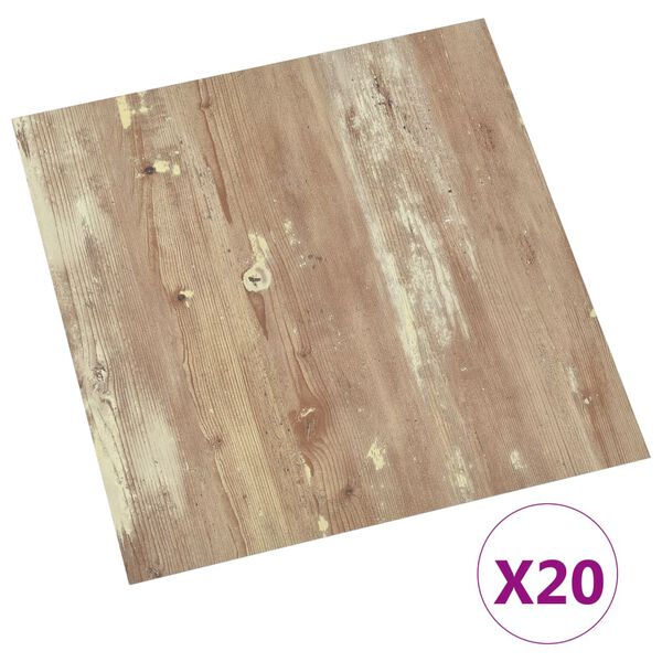 vidaXL PVC-Fliesen Selbstklebend 20 Stk. 1,86 m² Braun