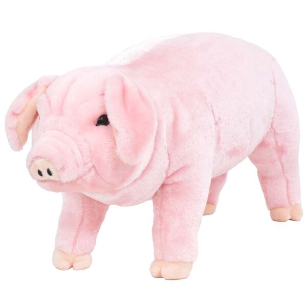 vidaXL Pl&uuml;schtier Schwein Stehend Pl&uuml;sch Rosa XXL