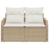 vidaXL Gartensofa Beige 121 x 62 x 69cm Poly-Rattan