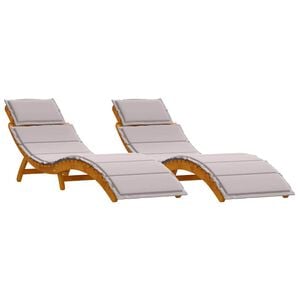 vidaXL Sonnenliege 2 stk. Massivholz Akazie Taupe