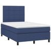 vidaXL Boxspringbett mit Matratze & LED Blau 120x190 cm Stoff