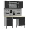 vidaXL Werkbank 7 stk. Schwarz Ingenieure Holz und Stahl