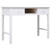 vidaXL Schreibtisch Wei&szlig; 108x45x76 cm Massivholz Paulownia
