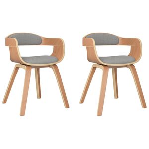 vidaXL Esszimmerst&uuml;hle 2 Stk. Taupe Bugholz und Stoff