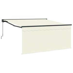vidaXL Ausziehbare Markise Creme 300 x 250 cm Polyester und Aluminium
