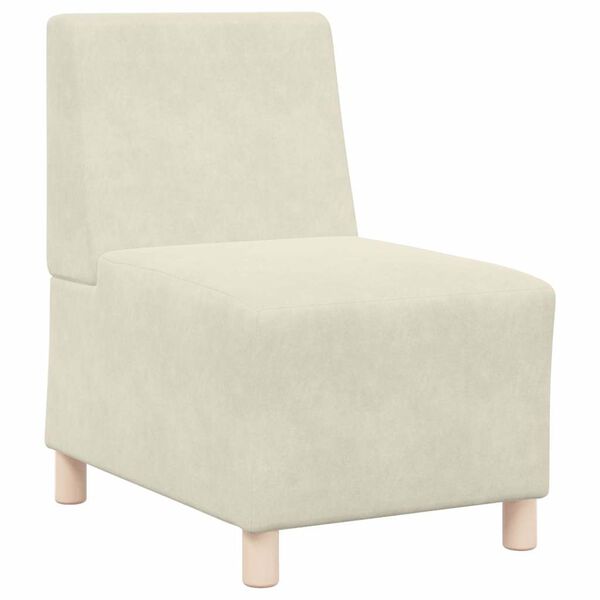 vidaXL Modulares Armfreies Sofa 3 pcs Creme 55 x 74 x 82 cm Samt