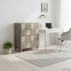 vidaXL Sideboard Grau und Gold 60 x 33 x 75 cm Massivholz Mango