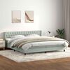 vidaXL Boxspringbett mit Matratze Hellgrau 200x220 cm Samt