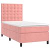 vidaXL Boxspringbett mit Matratze & LED Rosa 90x190 cm Samt