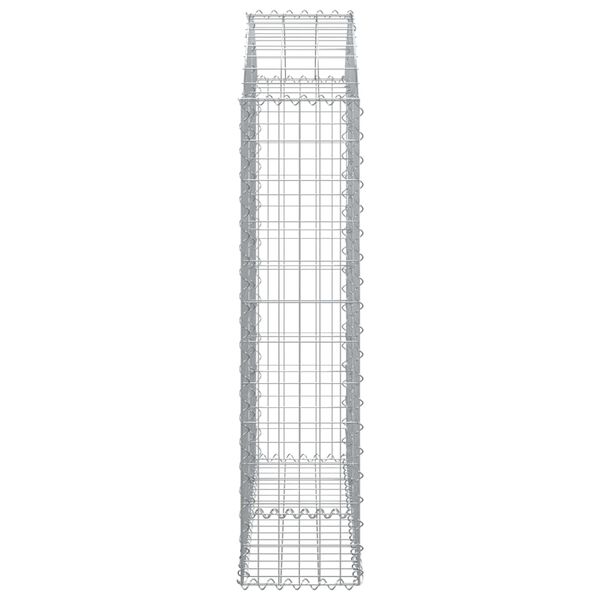 vidaXL Gabione mit Hochbogen 100x30x120/140 cm Verzinktes Eisen