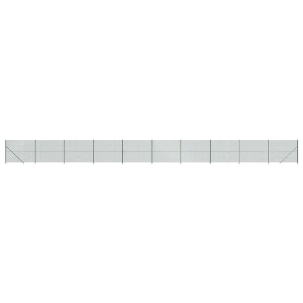 vidaXL Maschendrahtzaun mit Bodenflansch Gr&uuml;n 1,8x25 m