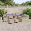 vidaXL Garten-Sofa-Set mit Kissen mit Kissen 14 pcs Beige und Hellgrau
