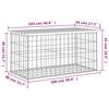 vidaXL Gartenbank aus Gabionen 103x44x42 cm Massivholz Kiefer