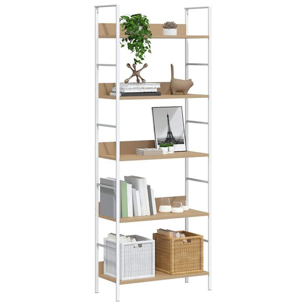 vidaXL B&uuml;cherregal 5 Regalb&ouml;den Eiche 60x27,6x158,5 cm Holzwerkstoff