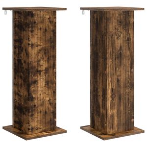 vidaXL Pflanzenst&auml;nder 2 pcs Ger&auml;ucherte Eiche 30,5 x 30 x 80,5 cm