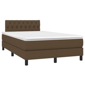 vidaXL Boxspringbett mit Matratze Dunkelbraun 120x190 cm Stoff