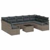vidaXL Sofa Set mit Kissen mit Speicher 10 pcs Hellgrau Poly-Rattan