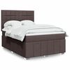 vidaXL Boxspringbett mit Matratze Dunkelbraun 140x200 cm Stoff