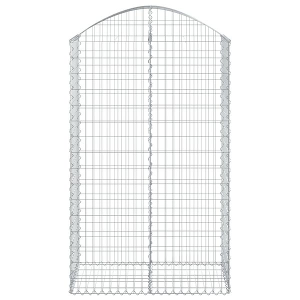 vidaXL Gabione mit Hochbogen 100x50x160/180 cm Verzinktes Eisen