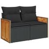 vidaXL Gartensofa-set mit Kissen 12 pcs Schwarz Poly-Rattan