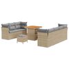 vidaXL Gartensofa-set 10 pcs Beige Poly-Rattan