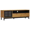 vidaXL TV-Schrank mit Glast&uuml;r FLAM 158x40x50 cm Massivholz Kiefer