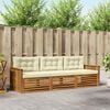 vidaXL Outdoor-Sofagarnitur mit Kissen 3 pcs Natur und Creme