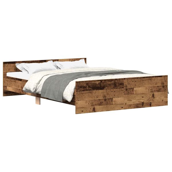vidaXL Bettgestell ohne Matratze Altholz-Optik 135x190cm Holzwerkstoff