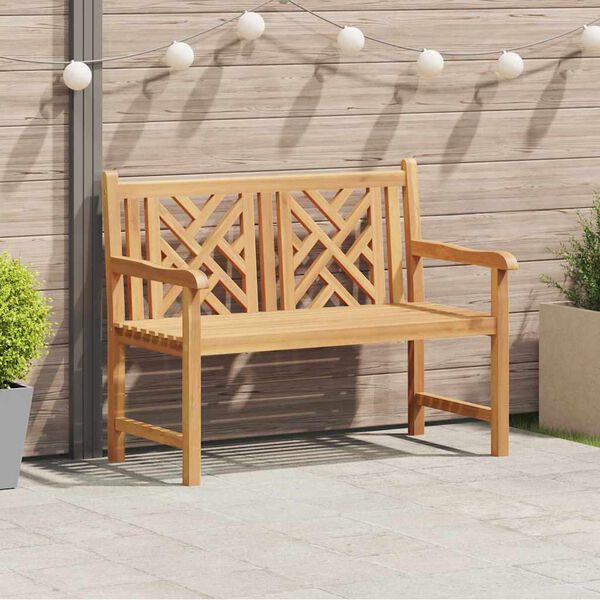 vidaXL Gartenbank Braun 114 x 60 x 90 cm Massivholz Teak