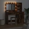 vidaXL Schminktisch mit Spiegelbeleuchtung 2 pcs Braun Holzwerkstoff