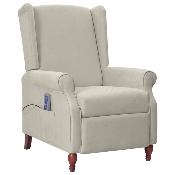 vidaXL Massagesessel Hellgrau Mikrofasergewebe