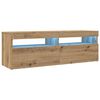 vidaXL TV-Schrank mit LED Artisan-Eiche 120x35x40 cm Holzwerkstoff