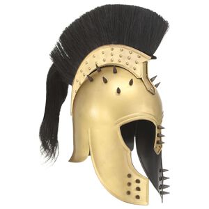 vidaXL Griechischer Krieger-Helm Antik Replik f&uuml;r LARP Messing Stahl