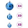 vidaXL Weihnachtskugeln 98 Stk. Blau &Oslash;3/4/6 cm