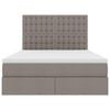 vidaXL Bett mit Stauraum und LED mit LED Taupe 140 x 190 cm Polyester