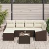 vidaXL Garten Essgruppe mit Kissen mit Speicher 7 pcs Braun und Creme