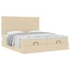 vidaXL Ottoman-Bett mit Matratzen Creme 160x200 cm Stoff
