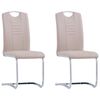 vidaXL Freischwinger 2 Stk. Cappuccino-Braun Kunstleder