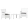 vidaXL Lounge-Set mit Kissen 3 pcs Wei&szlig; PP