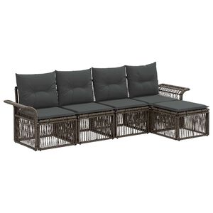 vidaXL Gartensofa-set 5 pcs Grau Poly-Rattan