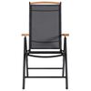 vidaXL Gartenstühle Klappbar 2 Stk. Aluminium und Textilene Schwarz